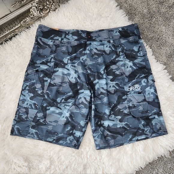 AFTCO Tactical Fishing Shorts. Camo Blue. Size 40. New.Representing the upper - Picture 1 of 9